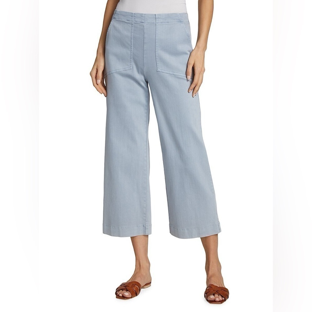 NIC+ZOE Light Blue Cropped Wide-Leg Pants